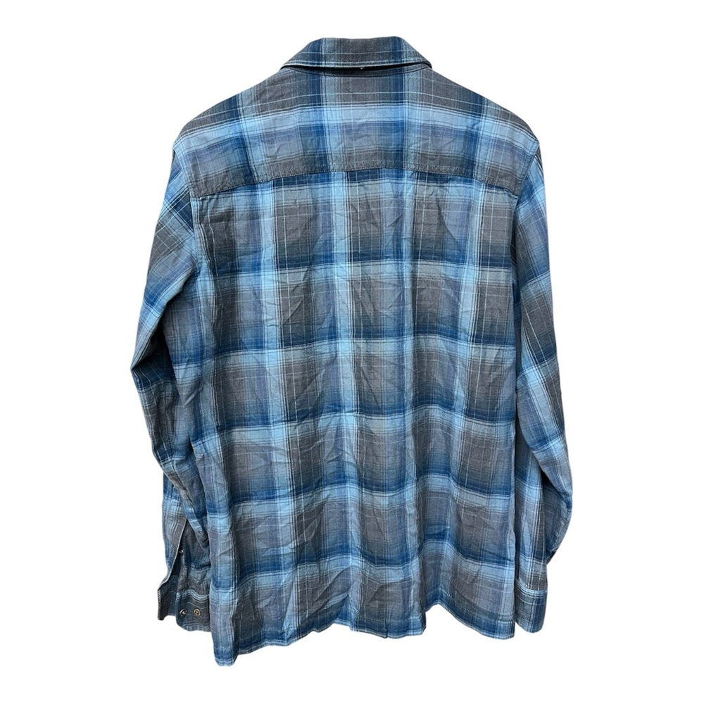 Kuhl Men Blue Plaid Button Down Shirt Size Large Outdoor Travel Casual - Picture 2 of 5